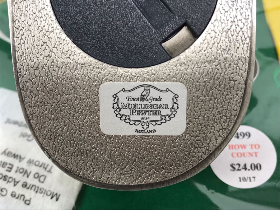 Irish Pewter Baby Shoe Bank And Pair Of Baby How To Count Books Retails $97 [Photo 8]