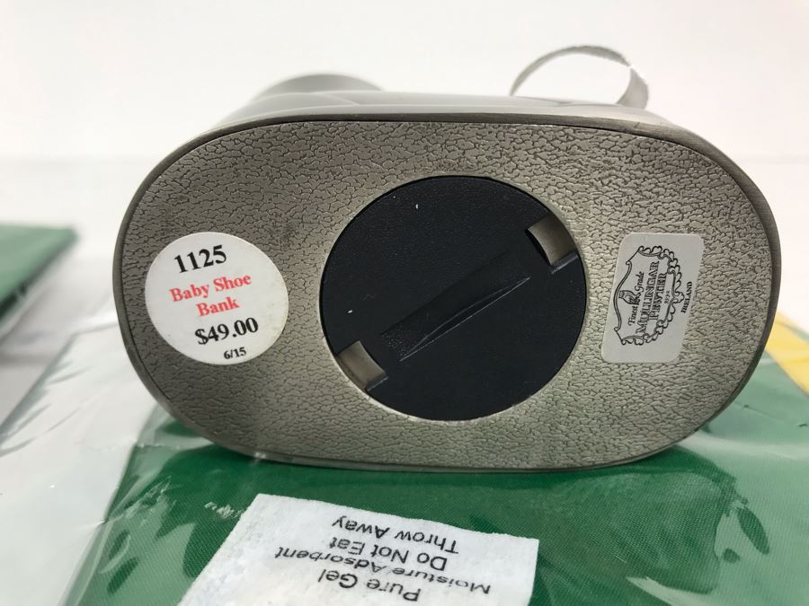 Irish Pewter Baby Shoe Bank And Pair Of Baby How To Count Books Retails $97 [Photo 7]