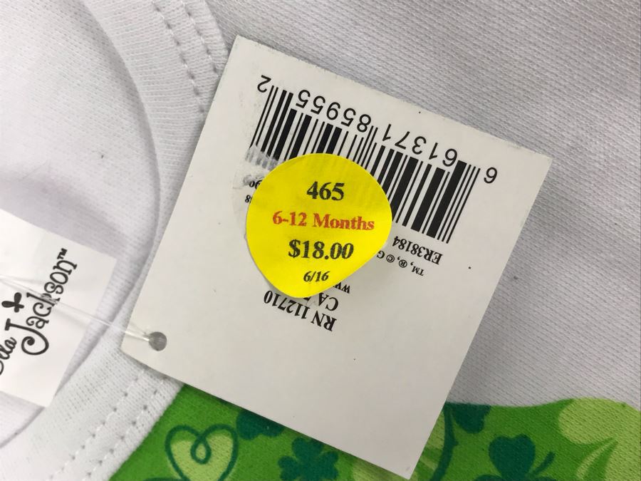 (18) Irish Baby Bodysuits (8) 6-12 Months, (9) 12 Months, (1) 6 Months Retails $324 [Photo 5]