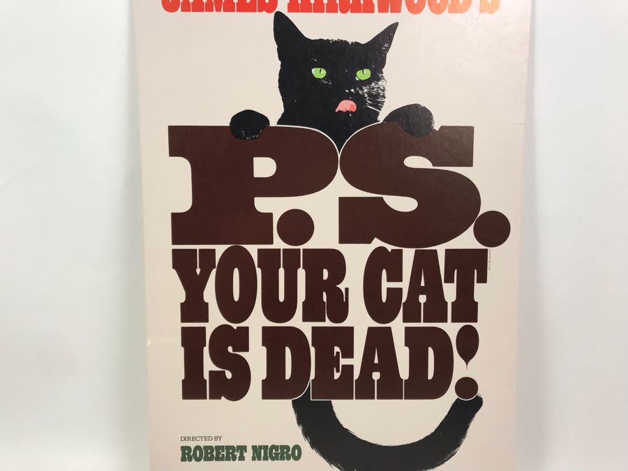 P.S. Your Cat Is Dead! James Kirkwood Cardboard Theatre Poster Promenade Theatre 2162 Broadway 14' X 22' [Photo 4]