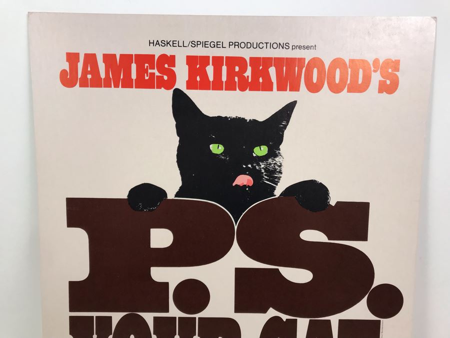 P.S. Your Cat Is Dead! James Kirkwood Cardboard Theatre Poster Promenade Theatre 2162 Broadway 14' X 22' [Photo 2]