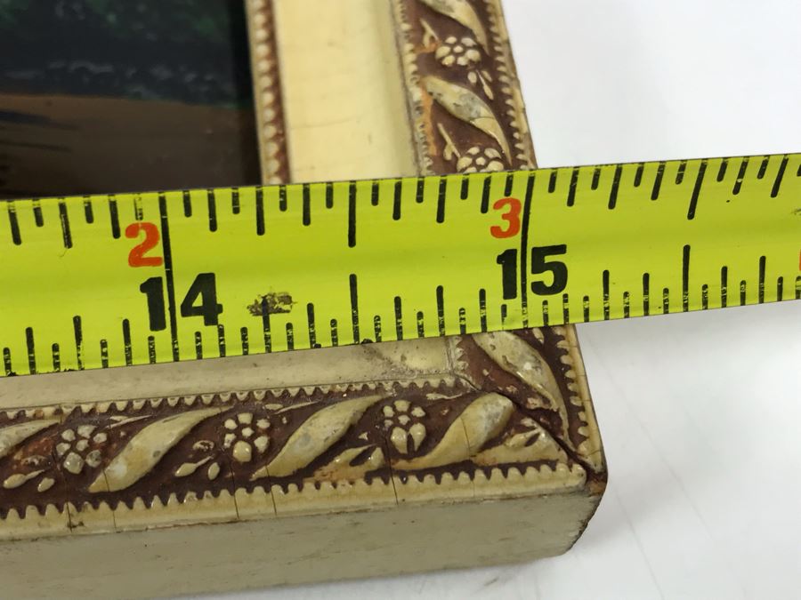 Vintage Corcovado Rio De Janeiro Bubbled Glass Butterfly Wings Framed Artwork 15' X 11' [Photo 12]