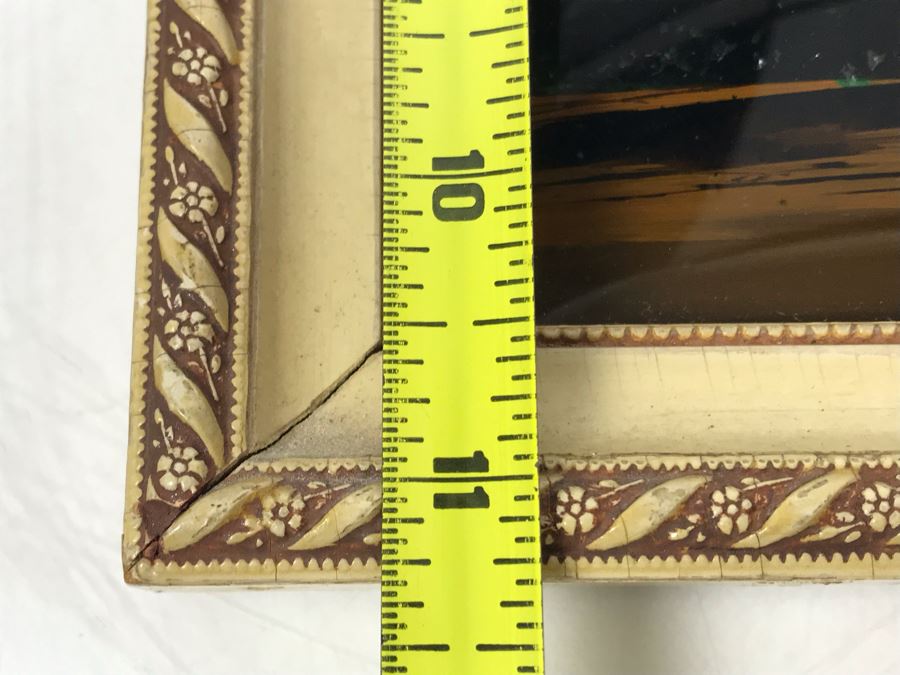 Vintage Corcovado Rio De Janeiro Bubbled Glass Butterfly Wings Framed Artwork 15' X 11' [Photo 13]