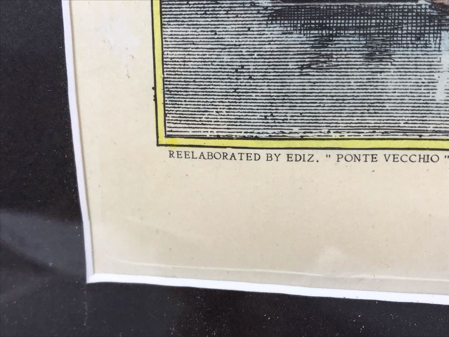 Hand Colored Map City Of New York 1853 Ponte Vecchio Reproduction 1960 Framed 29' X 17' [Photo 22]