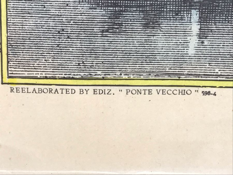 Hand Colored Map City Of New York 1853 Ponte Vecchio Reproduction 1960 Framed 29' X 17' [Photo 5]