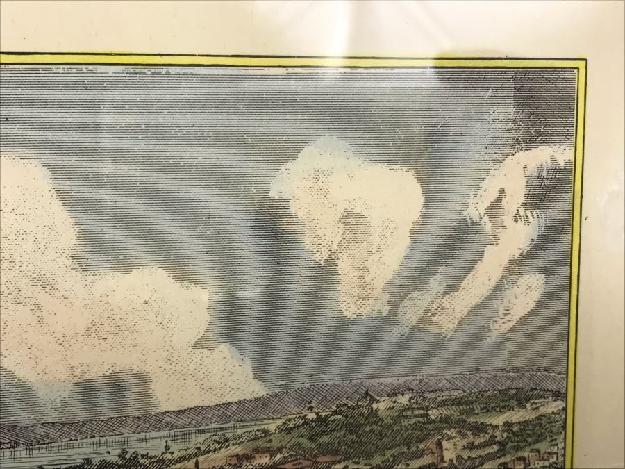 Hand Colored Map City Of New York 1853 Ponte Vecchio Reproduction 1960 Framed 29' X 17' [Photo 18]