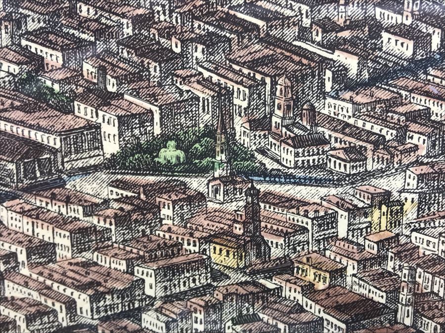 Hand Colored Map City Of New York 1853 Ponte Vecchio Reproduction 1960 Framed 29' X 17' [Photo 15]