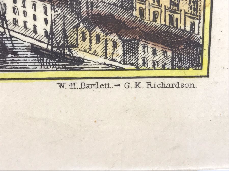 Hand Colored Map City Of New York 1853 Ponte Vecchio Reproduction 1960 Framed 29' X 17' [Photo 4]