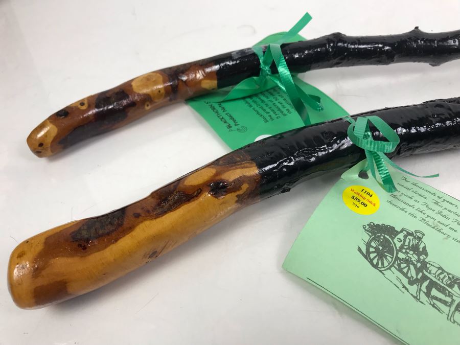 Pair Of Irish Blackthorn Walking Sticks - Similar Gifted To JFK And Ronald Reagan Retails $118 [Photo 3]