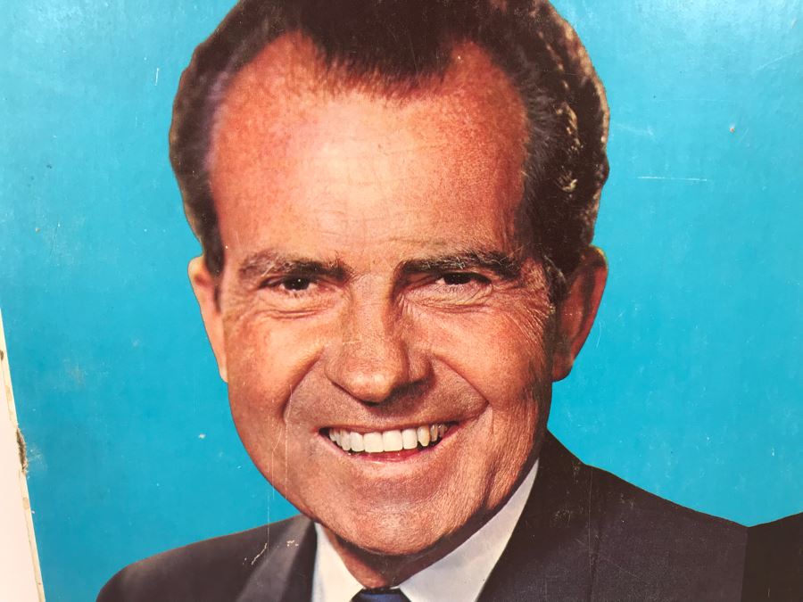 Vintage Nixon / Agnew Political Campaign Cardboard Poster Official Nixon Material 22' X 14' [Photo 4]