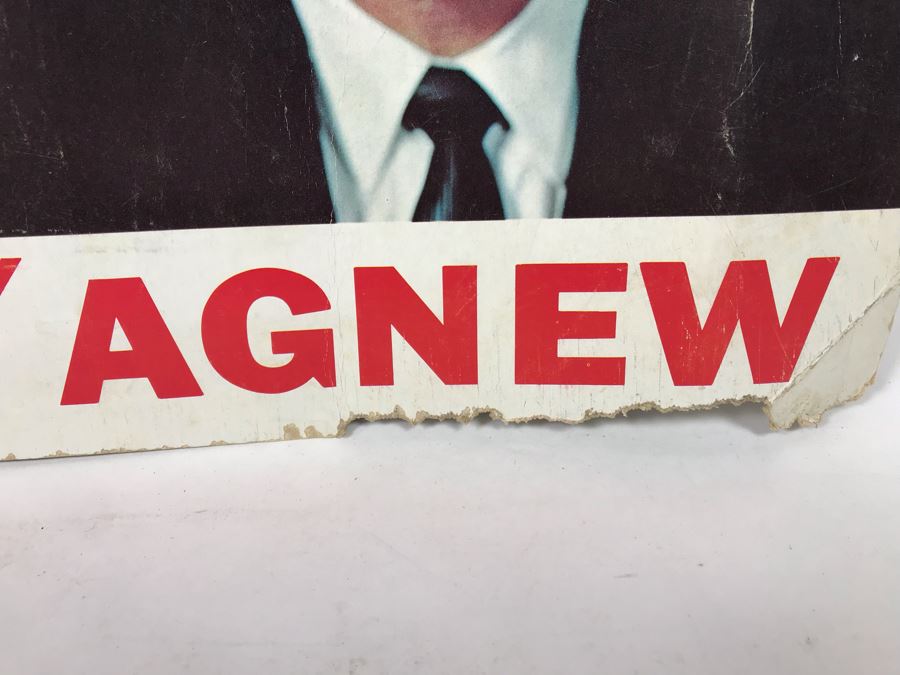 Vintage Nixon / Agnew Political Campaign Cardboard Poster Official Nixon Material 22' X 14' [Photo 7]