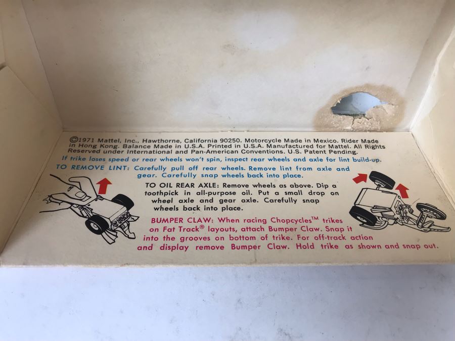 Vintage 1971 Mattel Chopcycles No. 5629 Blown Torch - See Damage To Box [Photo 16]