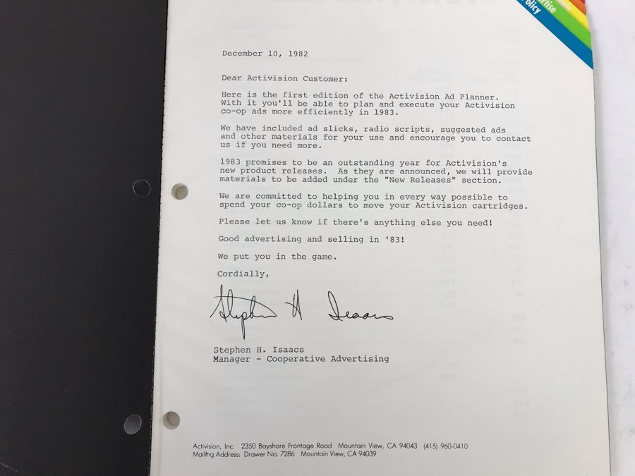 Vintage Activision 1983 Co-Op Ad Planner - See Photos For Games [Photo 3]