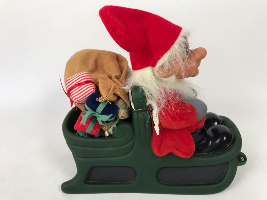 Vintage Kane DAM Troll Doll By Thomas Dam From Denmark Troll Company No. 2409 Christmas Sleigh New With Tags [Photo 6]