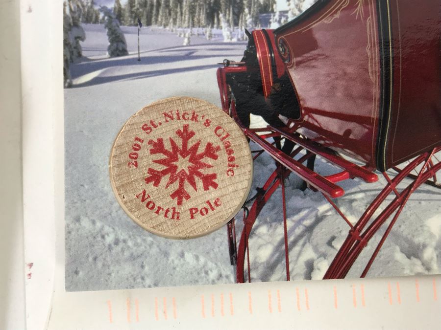 Exclusive Upper Deck 2001 St. Nick's Classic Tiger Woods Ball Marker Card [Photo 3]