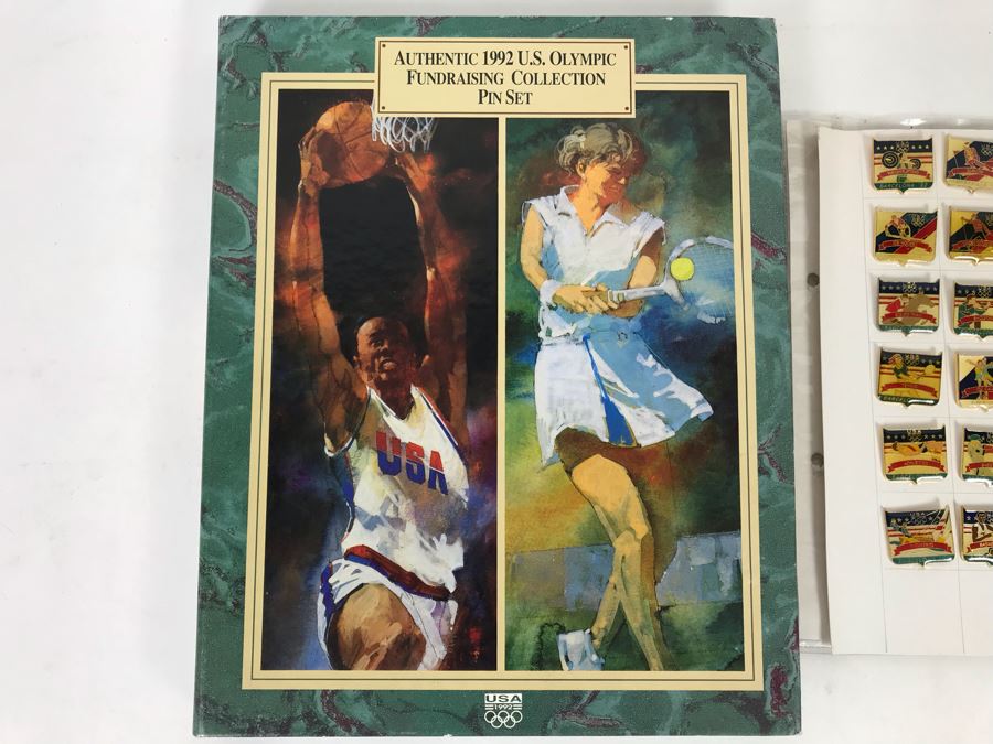 Collection Of 48 Vintage 1992 U.S. Olympic Pins With Authentic 1992 U.S. Olympic Fundraising Collection Pin Set Holder [Photo 9]