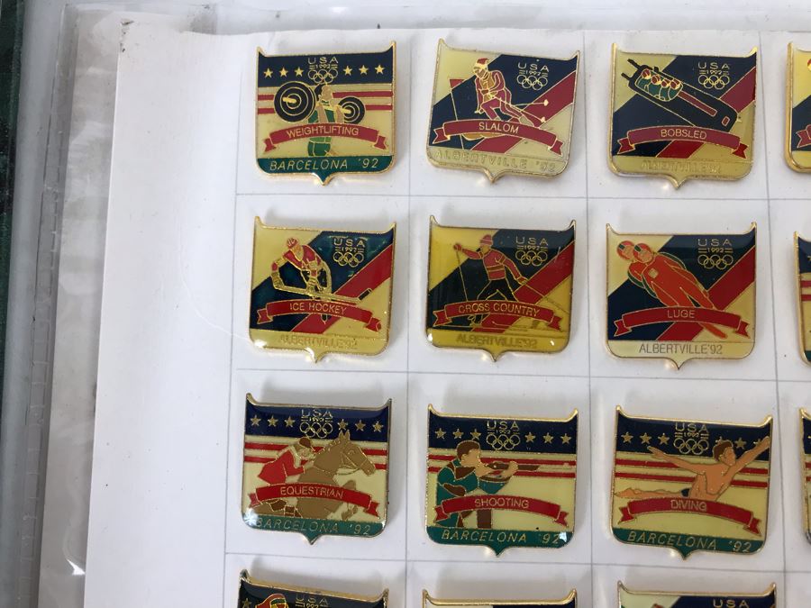 Collection Of 48 Vintage 1992 U.S. Olympic Pins With Authentic 1992 U.S. Olympic Fundraising Collection Pin Set Holder [Photo 8]