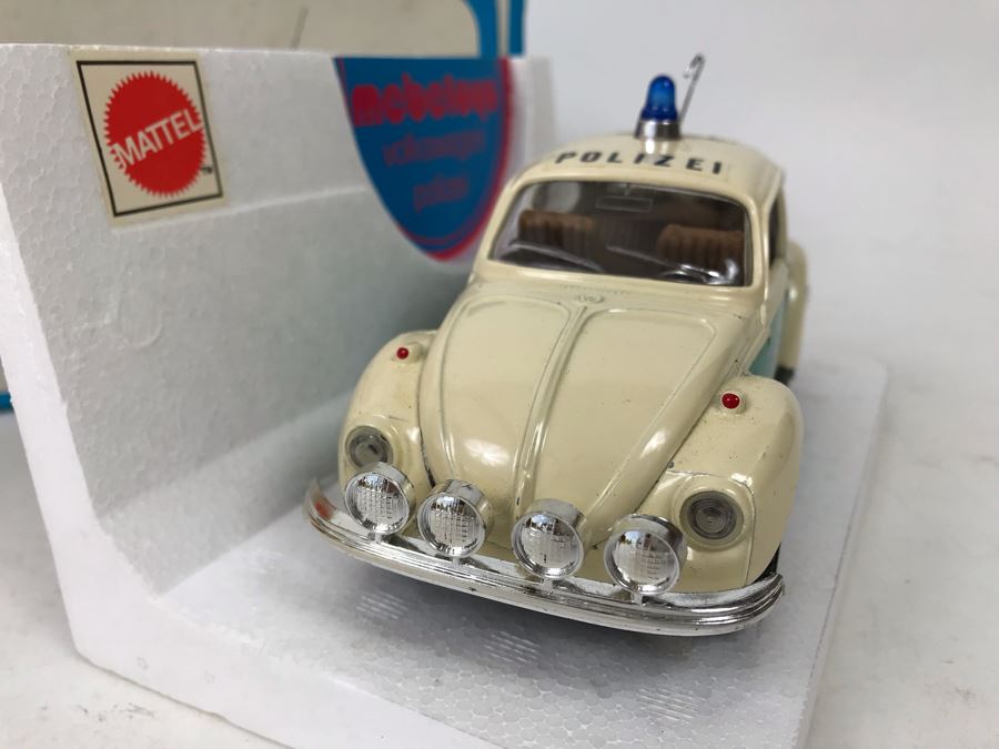 Vintage Mattel Mebetoys Diecast Car Volkswagen Polizei Made In Italy 1:25 Scale 8587 New In Box [Photo 5]