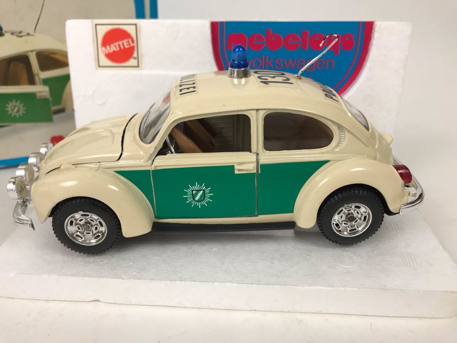 Vintage Mattel Mebetoys Diecast Car Volkswagen Polizei Made In Italy 1:25 Scale 8587 New In Box [Photo 2]
