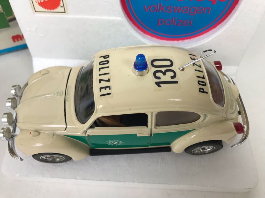Vintage Mattel Mebetoys Diecast Car Volkswagen Polizei Made In Italy 1:25 Scale 8587 New In Box [Photo 3]