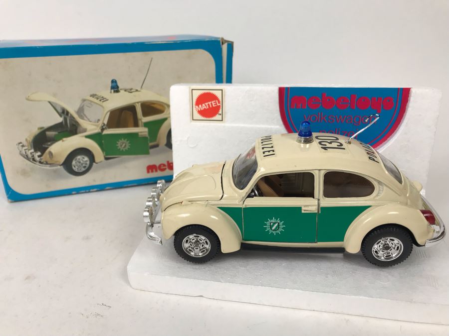 Vintage Mattel Mebetoys Diecast Car Volkswagen Polizei Made In Italy 1:25 Scale 8587 New In Box [Photo 1]