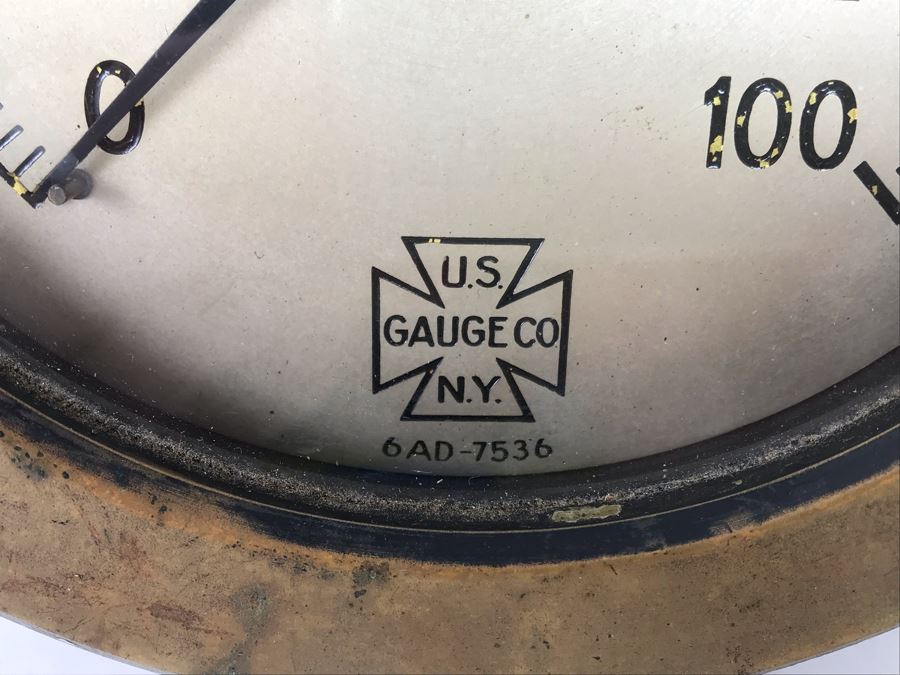 Vintage Brass Governing Oil Pressure Nautical Gauge By US Gauge Co N.Y. 7.5'W [Photo 4]