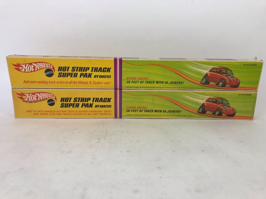 Vintage 1969 And 1970 Packs Of Mattel Hot Wheels Hot Strip Track Super Paks For Hot Wheels & Sizzlers With Original Boxes