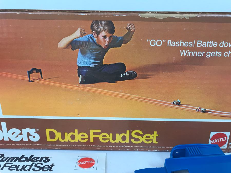 Vintage 1971 Mattel INCOMPLETE Rrrumblers Dude Feud Set With Box Missing RRRumblers Motorcycles - See Photos [Photo 4]