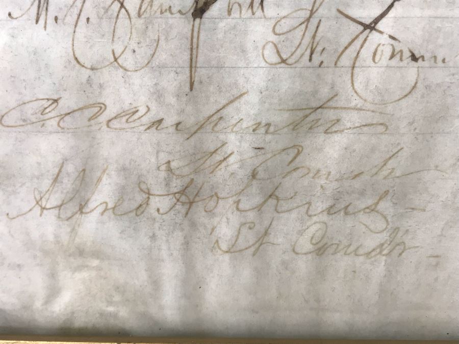 Antique 1864 Framed United States Naval Academy Certificate Of Graduation Diploma Of John C. Bennett As A Midshipman 18' X 23' [Photo 25]