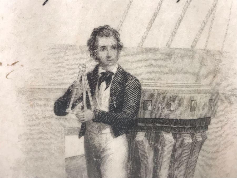 Antique 1864 Framed United States Naval Academy Certificate Of Graduation Diploma Of John C. Bennett As A Midshipman 18' X 23' [Photo 40]