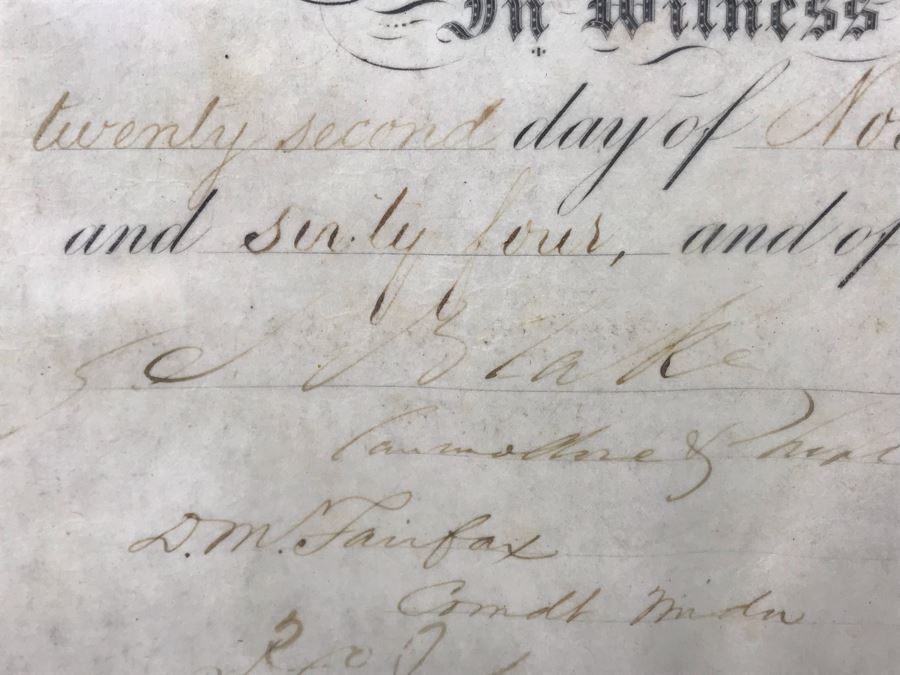 Antique 1864 Framed United States Naval Academy Certificate Of Graduation Diploma Of John C. Bennett As A Midshipman 18' X 23' [Photo 17]