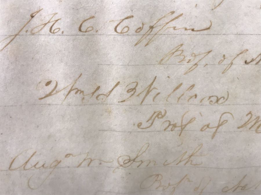 Antique 1864 Framed United States Naval Academy Certificate Of Graduation Diploma Of John C. Bennett As A Midshipman 18' X 23' [Photo 30]