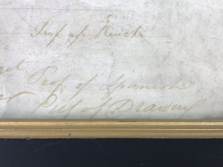 Antique 1864 Framed United States Naval Academy Certificate Of Graduation Diploma Of John C. Bennett As A Midshipman 18' X 23' [Photo 39]