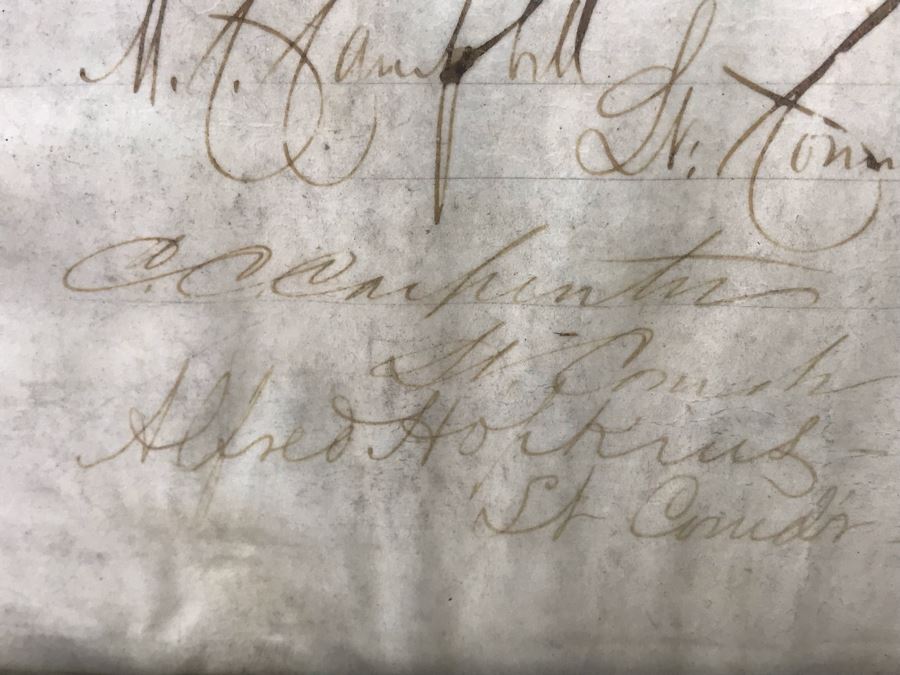 Antique 1864 Framed United States Naval Academy Certificate Of Graduation Diploma Of John C. Bennett As A Midshipman 18' X 23' [Photo 24]