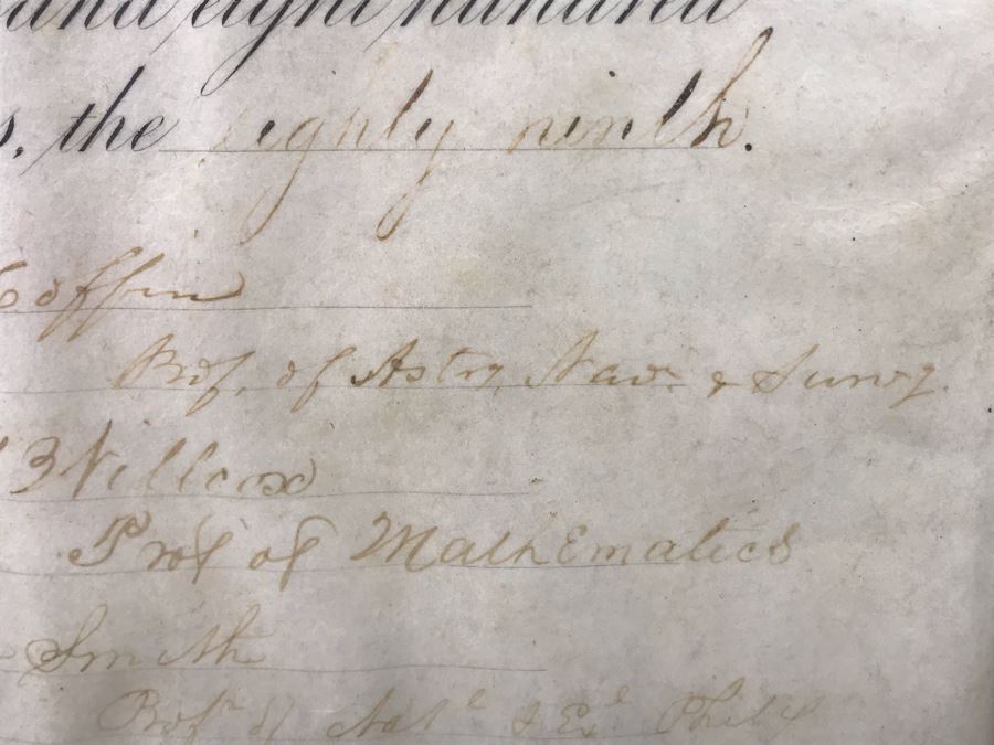 Antique 1864 Framed United States Naval Academy Certificate Of Graduation Diploma Of John C. Bennett As A Midshipman 18' X 23' [Photo 29]