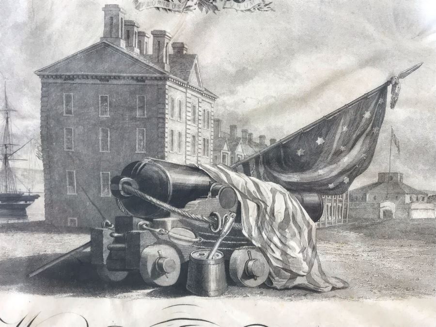 Antique 1864 Framed United States Naval Academy Certificate Of Graduation Diploma Of John C. Bennett As A Midshipman 18' X 23' [Photo 5]