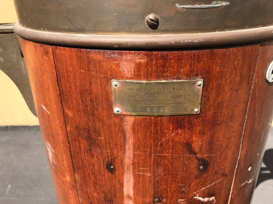 Vintage 1942 Binnacle From The SS Josiah Bartlett By Kelvin & Wilfrid O. White Co Nautical Instruments - This Item Has A Reserve Price [Photo 18]