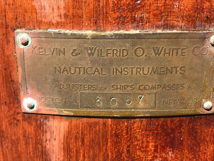 Vintage 1942 Binnacle From The SS Josiah Bartlett By Kelvin & Wilfrid O. White Co Nautical Instruments - This Item Has A Reserve Price [Photo 20]
