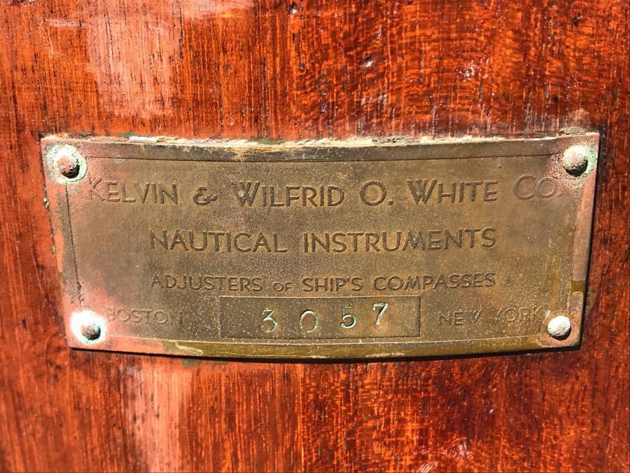 Vintage 1942 Binnacle From The SS Josiah Bartlett By Kelvin & Wilfrid O. White Co Nautical Instruments - This Item Has A Reserve Price [Photo 19]