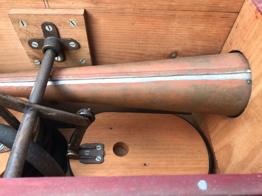 Antique Lothrop's Patent Fog Horn With 1901 Patent Date L D Lothrop Glouchester, Mass 18826 21'W X 9.5'D X 17'H [Photo 19]