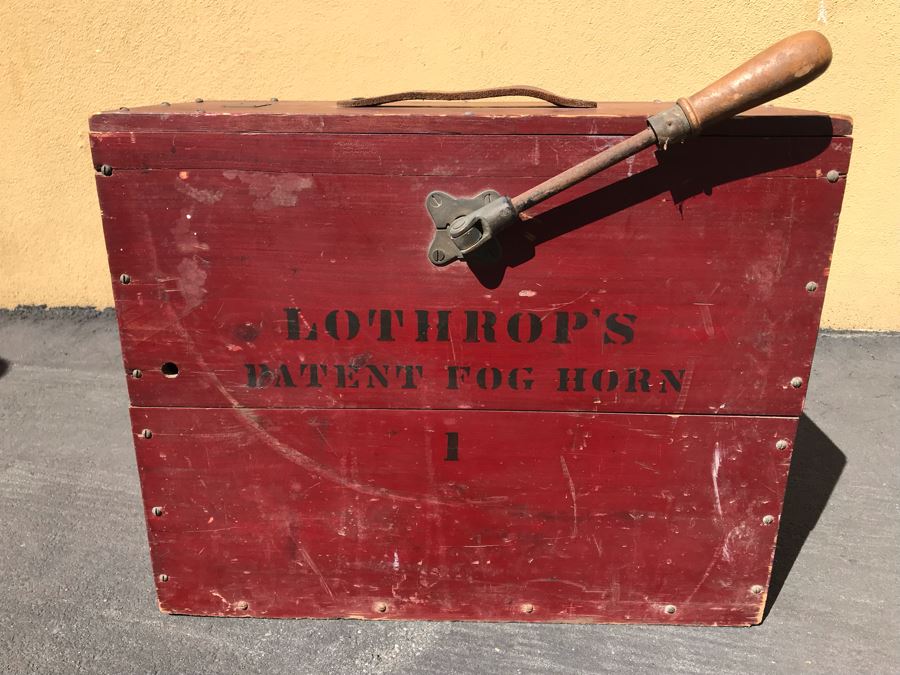 Antique Lothrop's Patent Fog Horn With 1901 Patent Date L D Lothrop Glouchester, Mass 18826 21'W X 9.5'D X 17'H [Photo 2]