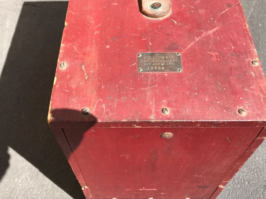 Antique Lothrop's Patent Fog Horn With 1901 Patent Date L D Lothrop Glouchester, Mass 18826 21'W X 9.5'D X 17'H [Photo 7]