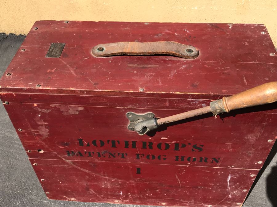 Antique Lothrop's Patent Fog Horn With 1901 Patent Date L D Lothrop Glouchester, Mass 18826 21'W X 9.5'D X 17'H [Photo 6]