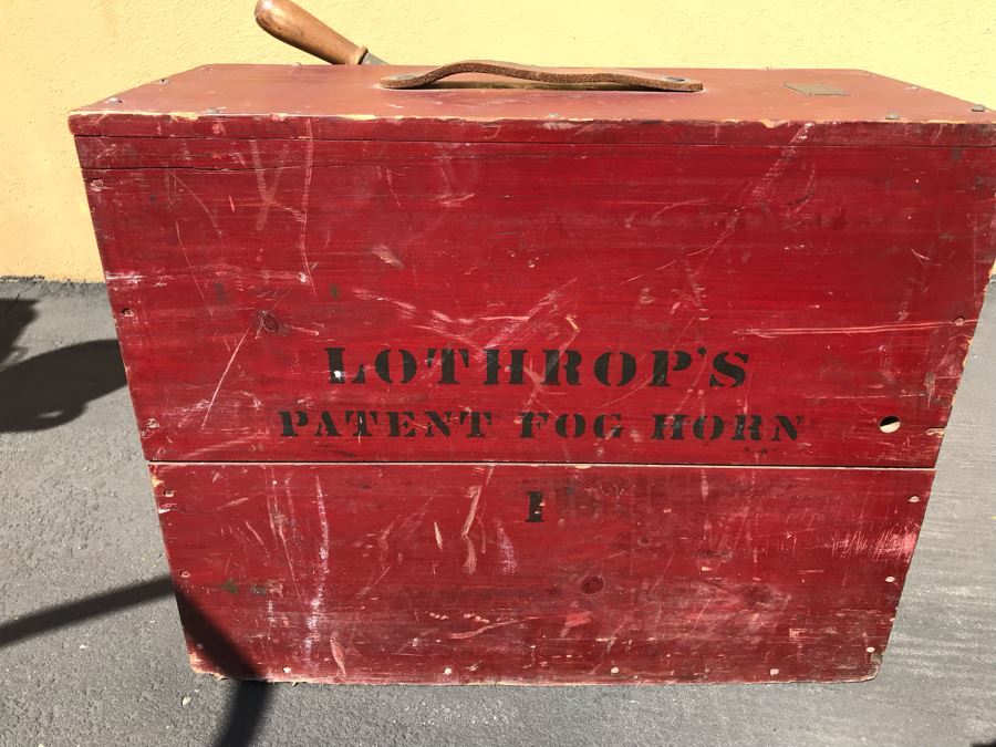 Antique Lothrop's Patent Fog Horn With 1901 Patent Date L D Lothrop Glouchester, Mass 18826 21'W X 9.5'D X 17'H [Photo 10]