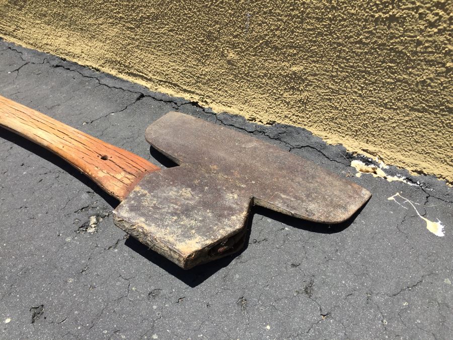 Vintage Wrought Iron Hatchet Axe With Wooden Handle [Photo 6]