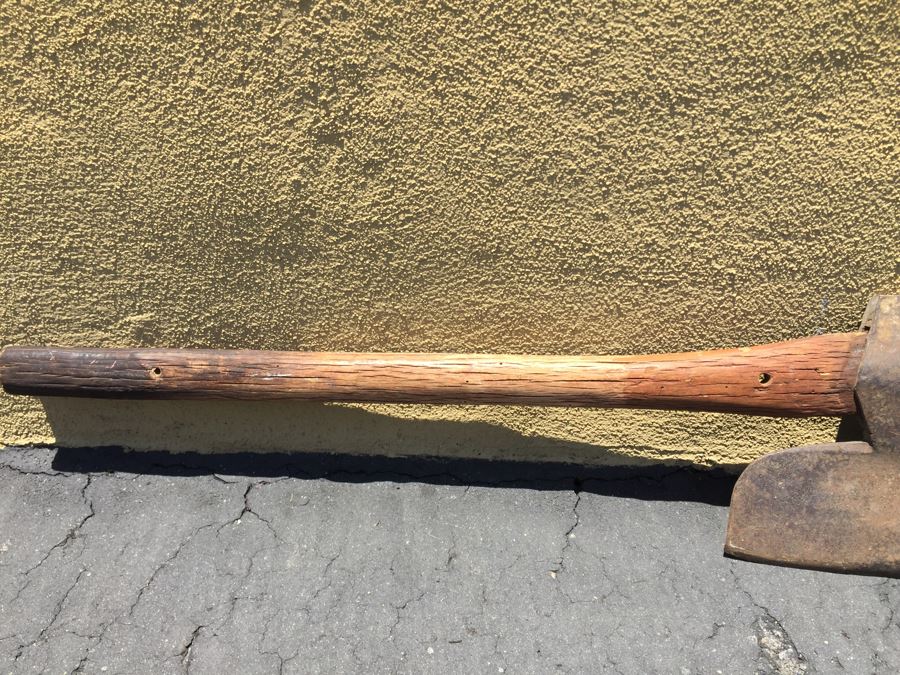 Vintage Wrought Iron Hatchet Axe With Wooden Handle [Photo 5]