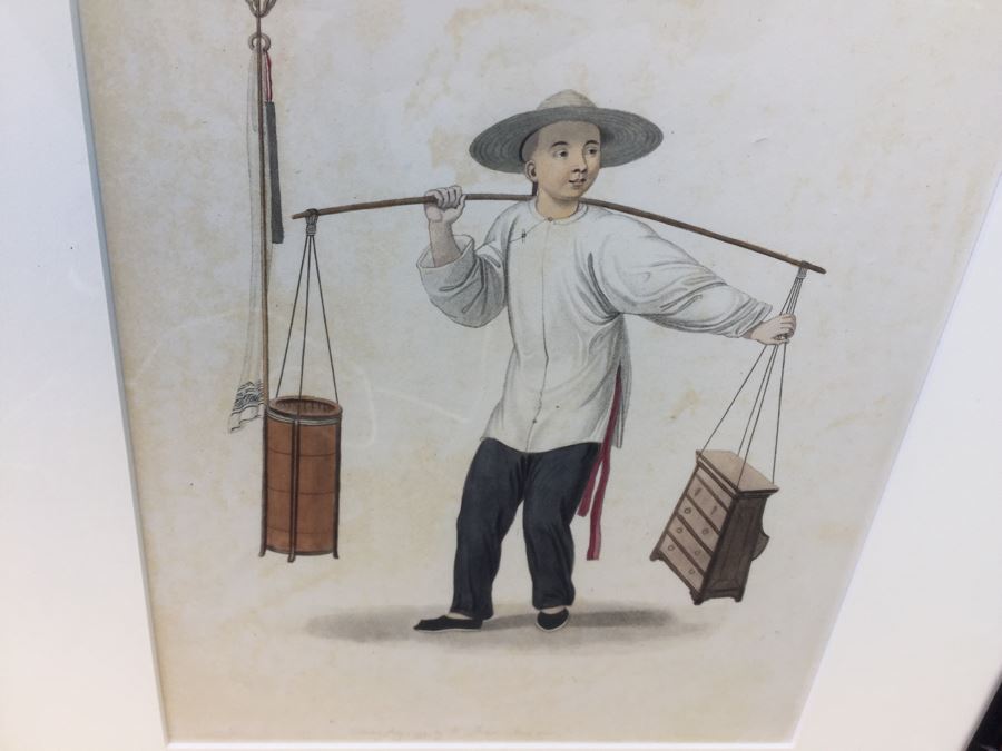 (3) Vintage Asian Prints In Bamboo Frames 18' X 16' [Photo 4]