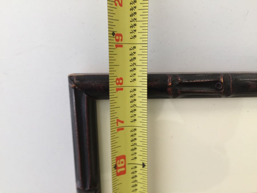 (3) Vintage Asian Prints In Bamboo Frames 18' X 16' [Photo 2]