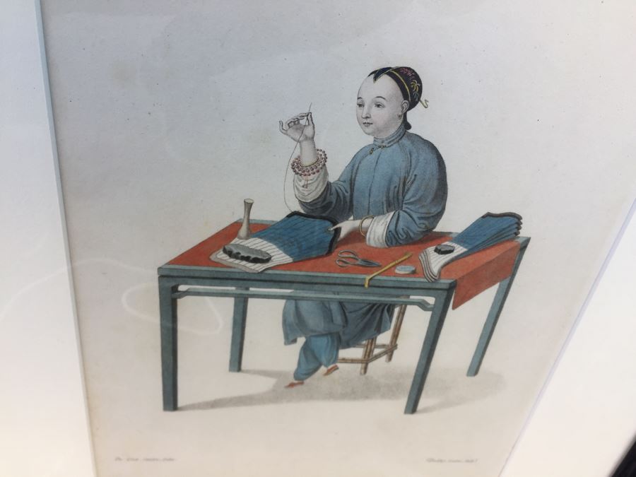 (3) Vintage Asian Prints In Bamboo Frames 18' X 16' [Photo 5]