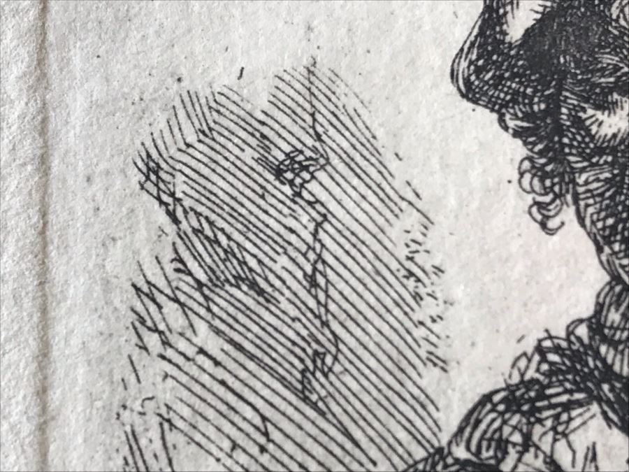 RARE Original Rembrandt Van Rijn Etching Titled 'Self Portrait In A Flat Cap And Embroidered Dress' Pressed In 1922 By Alex Eckener 2.5' X 3.5' Item Appraised At $7,732 Has A Reserve Price - See Description For More Info [Photo 19]